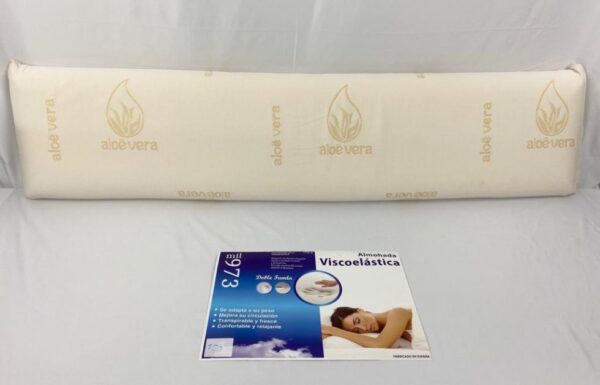 Almohada de núcleo viscoelástico con funda de punto y funda protectora de aloe vera con cremallera