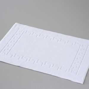 Alfombrin de baño blanco modelo greca luxe tamaño 50x70