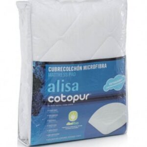 Cubrecolchón acolchado impermeable y transpirable Alissa Microfibra-Poliuretano. Relleno poliéster termoligado 150 grs. Altura ±30 cms