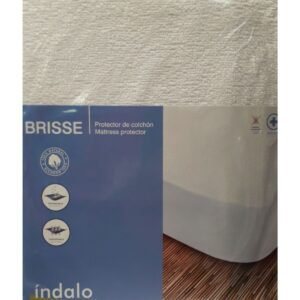 Protector de colchón Brisse. Impermeable y transpirable. Tejido 100% y base de poliuretano. Adaptable a altura de ±26 cms
