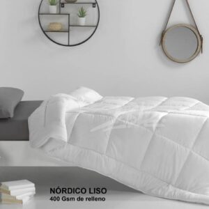 Relleno nórdico blanco CONFORT 400 grs. Exterior 100% PES Microfibra. Relleno de fibra hueca.