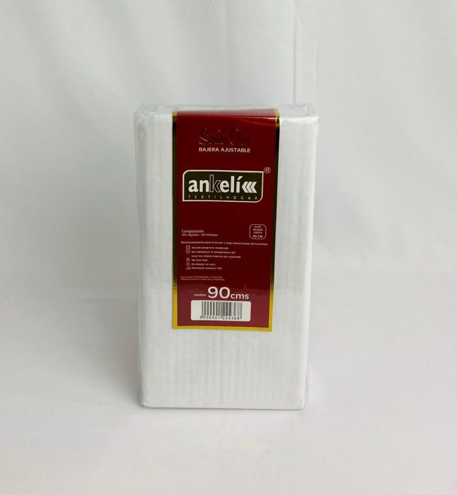 Sábana ajustable 50% poliéster 50% algodón. Altura de colchón ±30 cms