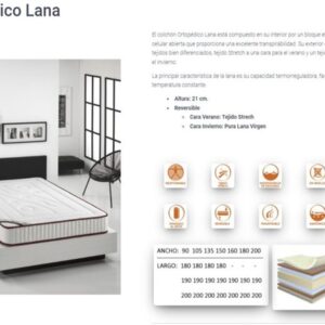 COLCHÓN ORTOPÉDICO LANA INTERIOR ELIOCEL HR