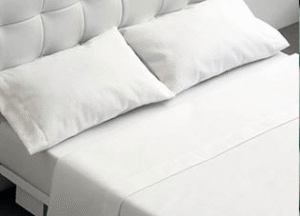 Juego de 3 piezas serie QU 50/50 blanca. Largo de sábana de 275 cms. Encimera, Ajustable y Funda de Almohada